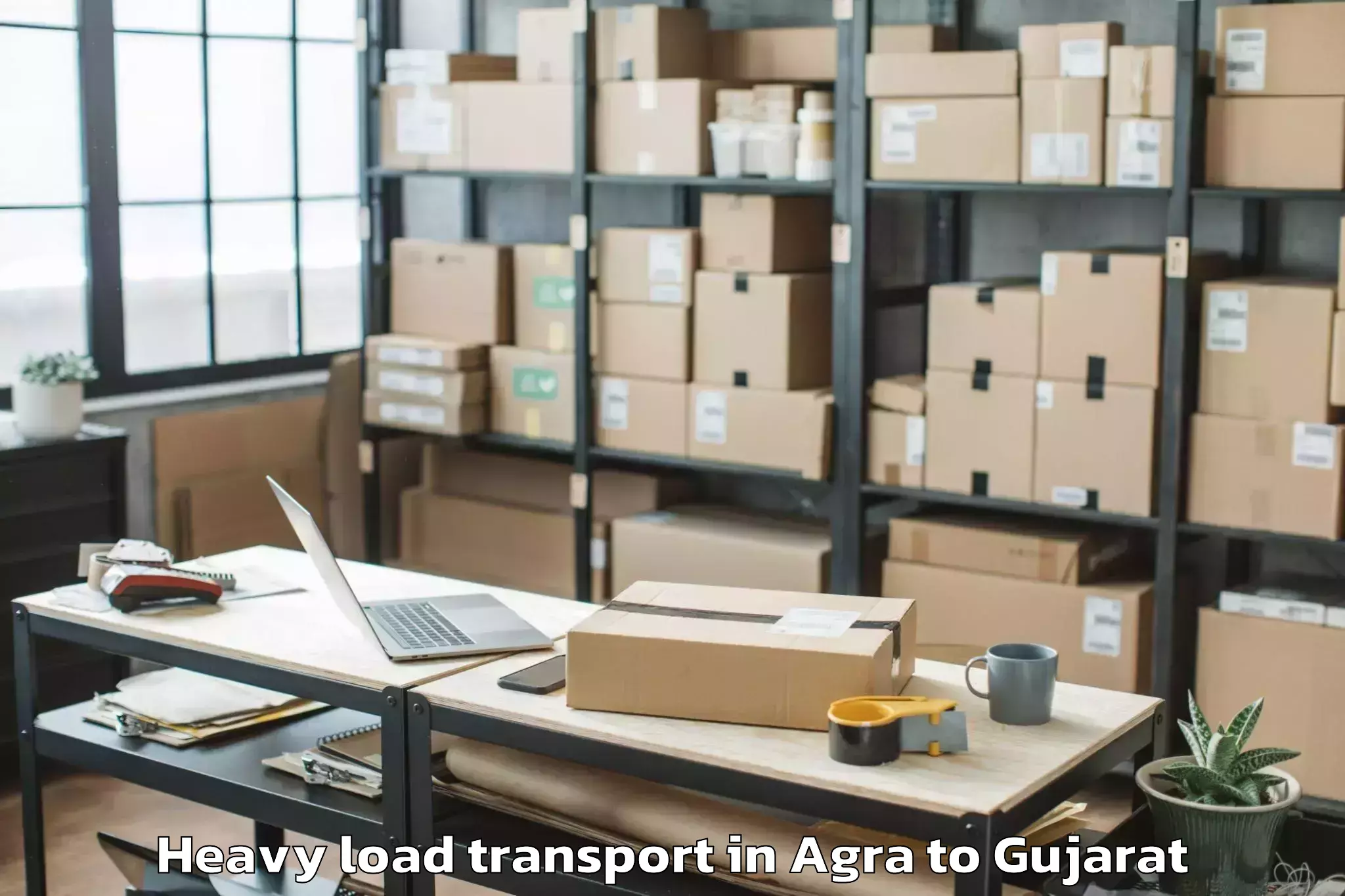 Trusted Agra to Savarkundla Heavy Load Transport